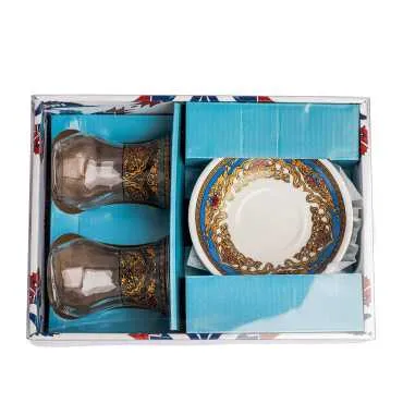 Tile Pattern Themed Dual Asena Tea Set - 2