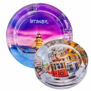 İstanbul Temalı Myros Yuvarlak Cam Küllük - 2
