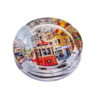 İstanbul Temalı Myros Yuvarlak Cam Küllük - 4