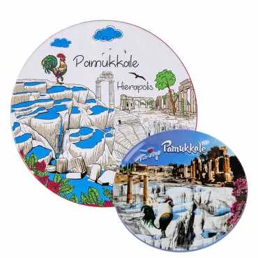 Pamukkale Themed Myros Metal Coaster 90 mm - 2