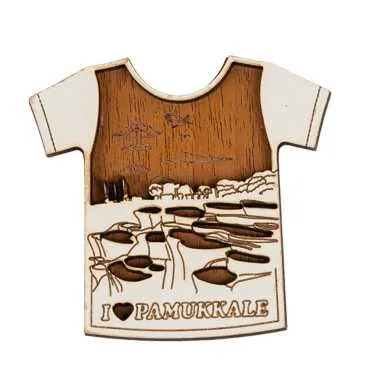 Pamukkale Temalı Myros Ahşap Magnet - 3