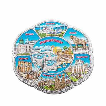 Pamukkale Themed Metallic Refrigerator Magnet 70mm - 4