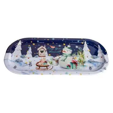 Christmas Themed Oval Tray 35x16 cm - 2
