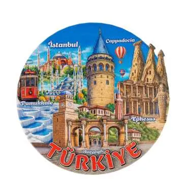 Türkiye Temalı Myros 20 Cm Uv Polyester Tabak