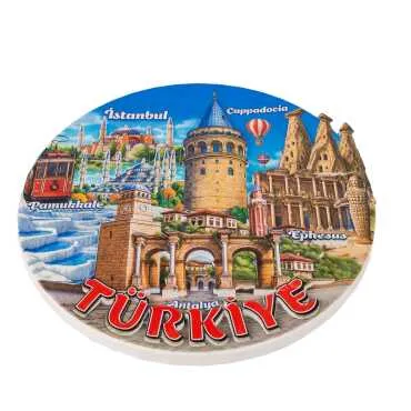 Türkiye Temalı Myros 20 Cm Uv Polyester Tabak - Standart - 2