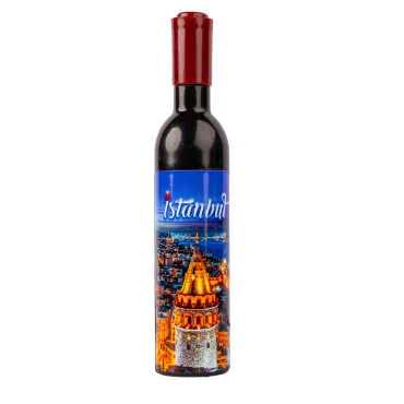 Istanbul Themed Bottle Shaped Metal Wine Bottle Corkscrew Opener-Magnetic 115x25x25 mm - 11