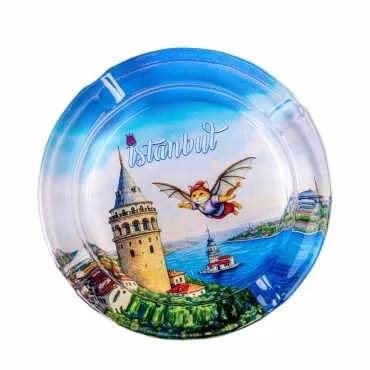 İstanbul Temalı Myros Yuvarlak Cam Küllük - 10