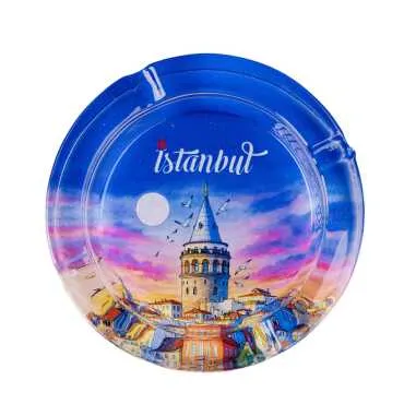 İstanbul Temalı Myros Yuvarlak Cam Küllük - 11