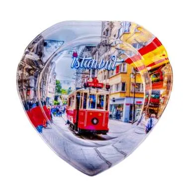 İstanbul Temalı Myros Kalp Cam Küllük - 7