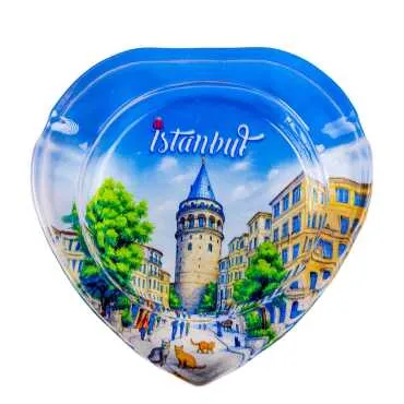 İstanbul Temalı Myros Kalp Cam Küllük - 10