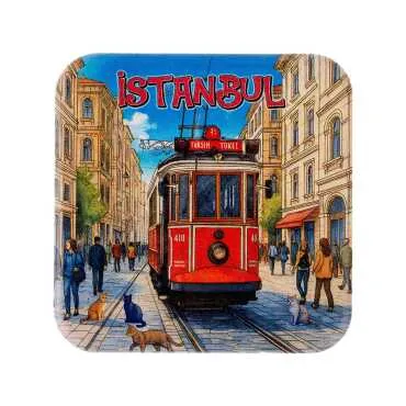 İstanbul Temalı Uv Kare Yöresel Bardakaltı 97 Mm - 7