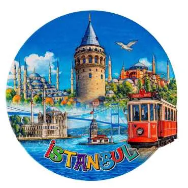 İstanbul Temalı Myros 20 Cm Uv Polyester Tabak - 4