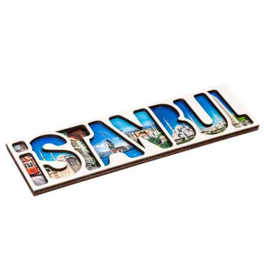 Istanbul Themed Wooden Customised City Name Letter Souvenir Fridge Magnet