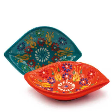 Lace Design Set of Six Leaf Shaped Snack Bowls in Gift Box - Standart - 4