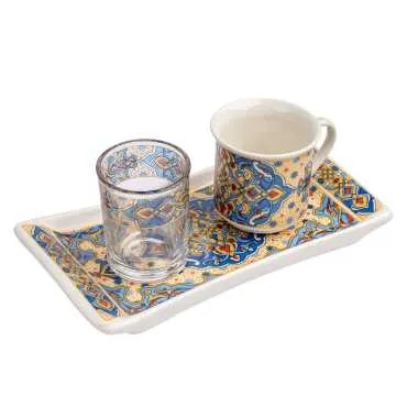 Ceramic Turkish Coffee Serving Set of 3 Pcs - 2