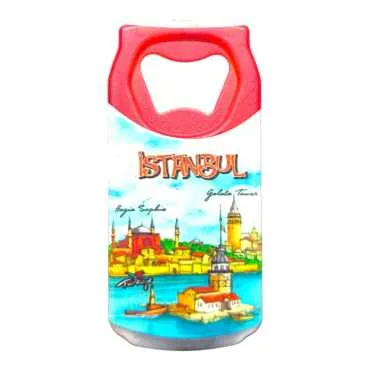 Istanbul Themed Customised UV Printed Coca Cola Bottle Shape Plastic Base Bottle Opener 43x80 mm - 29