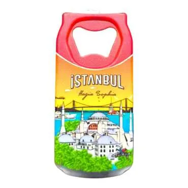 Istanbul Themed Customised UV Printed Coca Cola Bottle Shape Plastic Base Bottle Opener 43x80 mm - 30