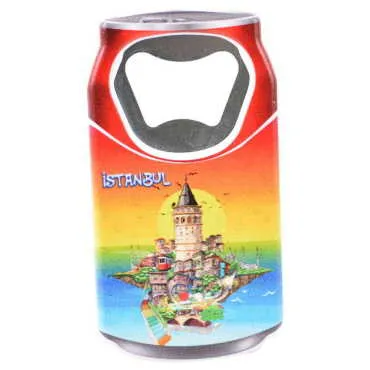 Istanbul Themed Customised UV Printed Coca Cola Bottle Shape Plastic Base Bottle Opener 43x80 mm - 32