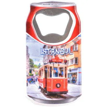 Istanbul Themed Customised UV Printed Coca Cola Bottle Shape Plastic Base Bottle Opener 43x80 mm - 33