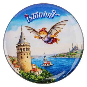 Toptan İstanbul Temalı Myros Yuvarlak Magnet 67 mm - 10