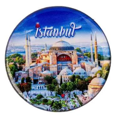 Toptan İstanbul Temalı Myros Yuvarlak Magnet 67 mm - 4