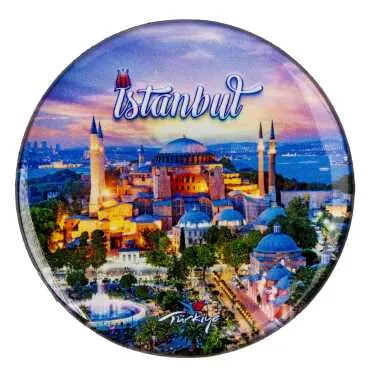 Toptan İstanbul Temalı Myros Yuvarlak Magnet 67 mm - 6