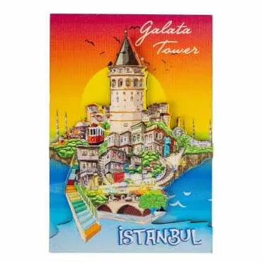 Istanbul Themed Wooden Customised 2D Souvenir Fridge Magnet - 9