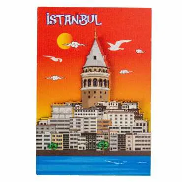 Istanbul Themed Wooden Customised 2D Souvenir Fridge Magnet - 11