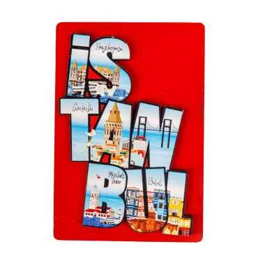 Istanbul Themed Wooden Customised 2D Souvenir Fridge Magnet - 15
