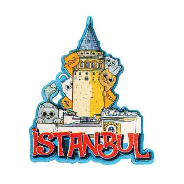 Istanbul Themed Wooden Customised 2D Souvenir Fridge Magnet - 16
