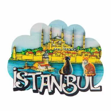 Istanbul Themed Wooden Customised 2D Souvenir Fridge Magnet - 17