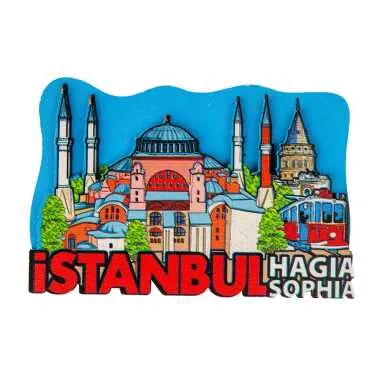 Istanbul Themed Wooden Customised 2D Souvenir Fridge Magnet - 19