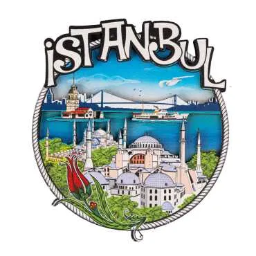 Istanbul Themed Wooden Customised 2D Souvenir Fridge Magnet - 20