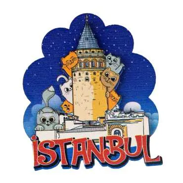 Istanbul Themed Wooden Customised 2D Souvenir Fridge Magnet - 22