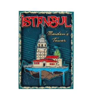 Istanbul Themed Wooden Customised 2D Souvenir Fridge Magnet - 29