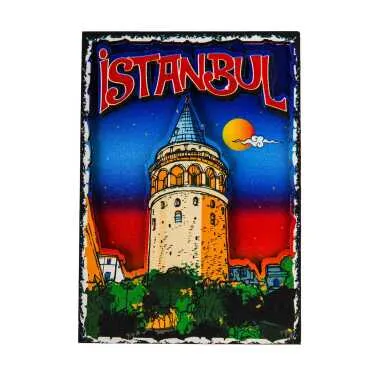 Istanbul Themed Wooden Customised 2D Souvenir Fridge Magnet - 31
