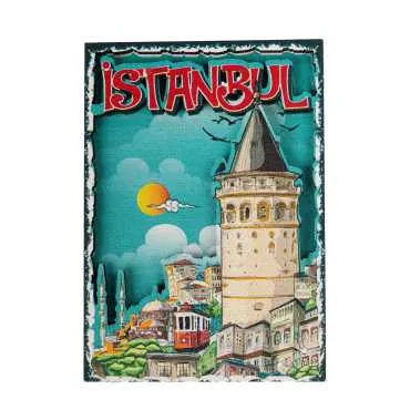 Istanbul Themed Wooden Customised 2D Souvenir Fridge Magnet - 32