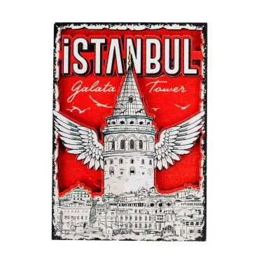 Istanbul Themed Wooden Customised 2D Souvenir Fridge Magnet - 34