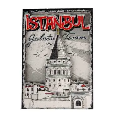 Istanbul Themed Wooden Customised 2D Souvenir Fridge Magnet - 40