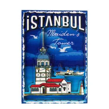 Istanbul Themed Wooden Customised 2D Souvenir Fridge Magnet - 41