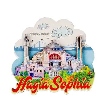 Istanbul Themed Wooden Customised 2D Souvenir Fridge Magnet - 47