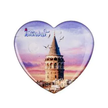 Toptan İstanbul Temalı Myros Kalp Magnet 65x60 mm - 6