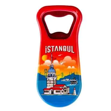 Istanbul Themed Customised Uv Printed Plastic Base Plastic Base Bottle Opener 95x43 mm