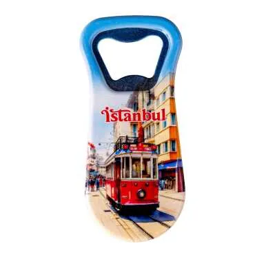 Istanbul Themed Customised Uv Printed Plastic Base Plastic Base Bottle Opener 95x43 mm - 17