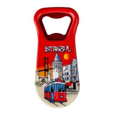 Istanbul Themed Customised Uv Printed Plastic Base Plastic Base Bottle Opener 95x43 mm - 19