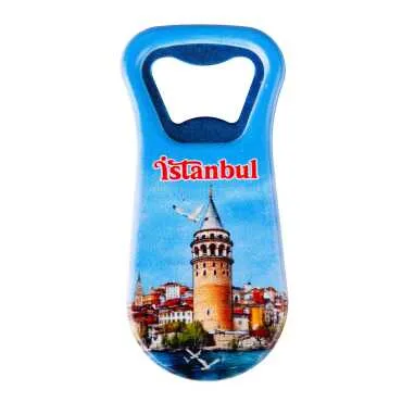 Istanbul Themed Customised Uv Printed Plastic Base Plastic Base Bottle Opener 95x43 mm - 23
