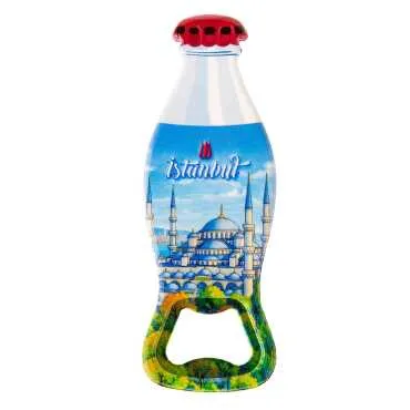 Istanbul Themed Customised Uv Printed Coca Cola Bottle Shape Plastic Base Bottle Opener 42x120 mm - 5