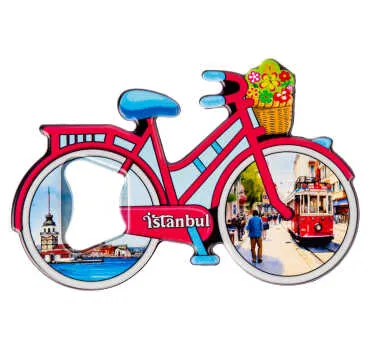 Istanbul Themed UV Bicycle Shaped Bottle opener - 7