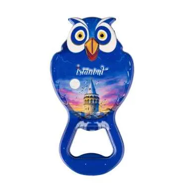 Istanbul Themed Uv Printed Owl Bottle Opener