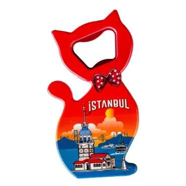 Istanbul Themed UV Cat Shaped Bottle Opener - 3